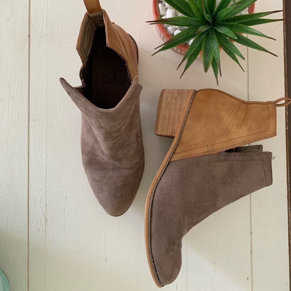 Corkys Tan and Brown Ankle Booties size 8